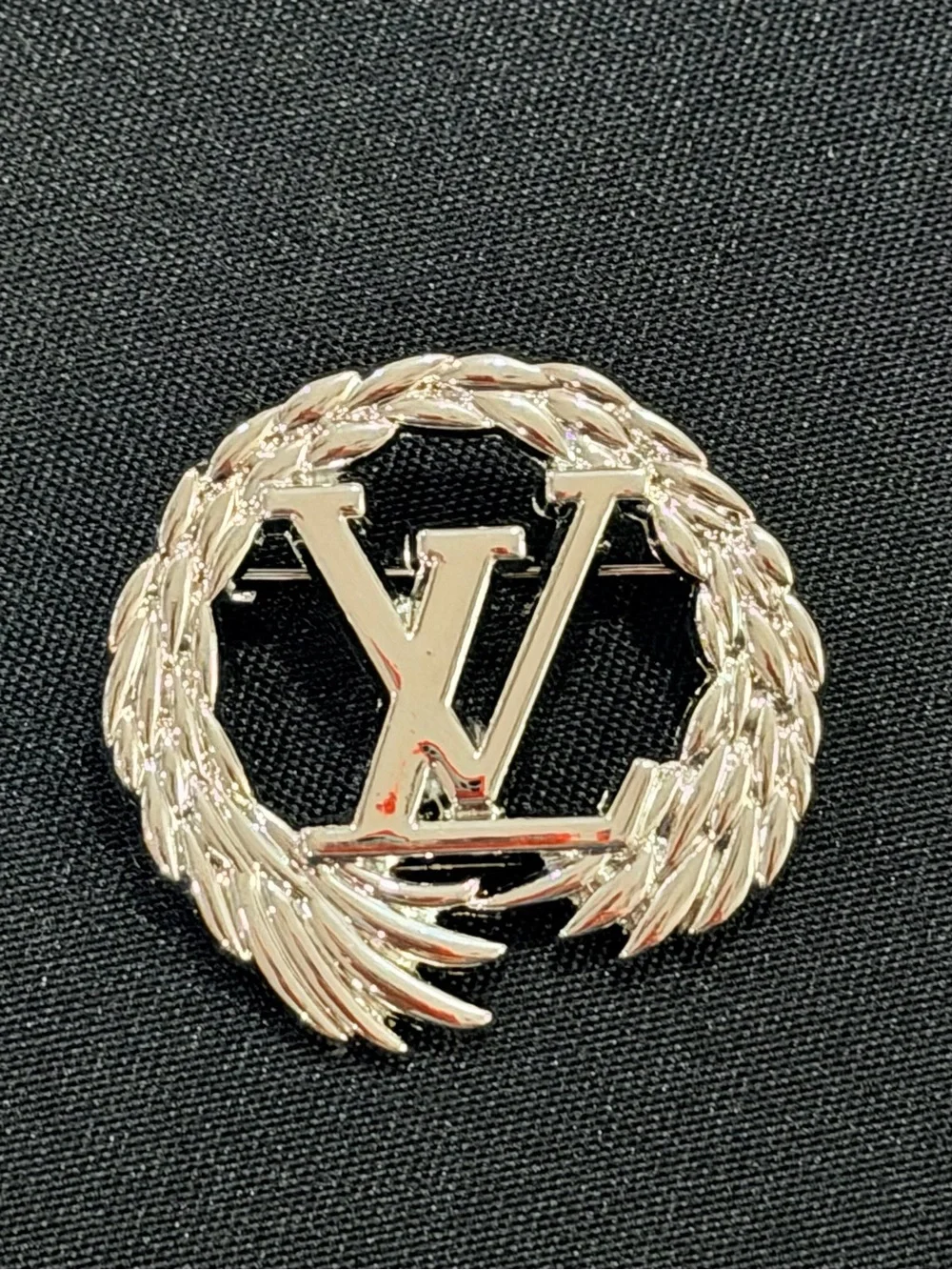 Silver Tone Angel Winged Monogram Brooch Pin | Statement Fashion Jewelry